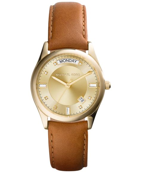 michael kors watch ladies leather strap|leather band watches women.